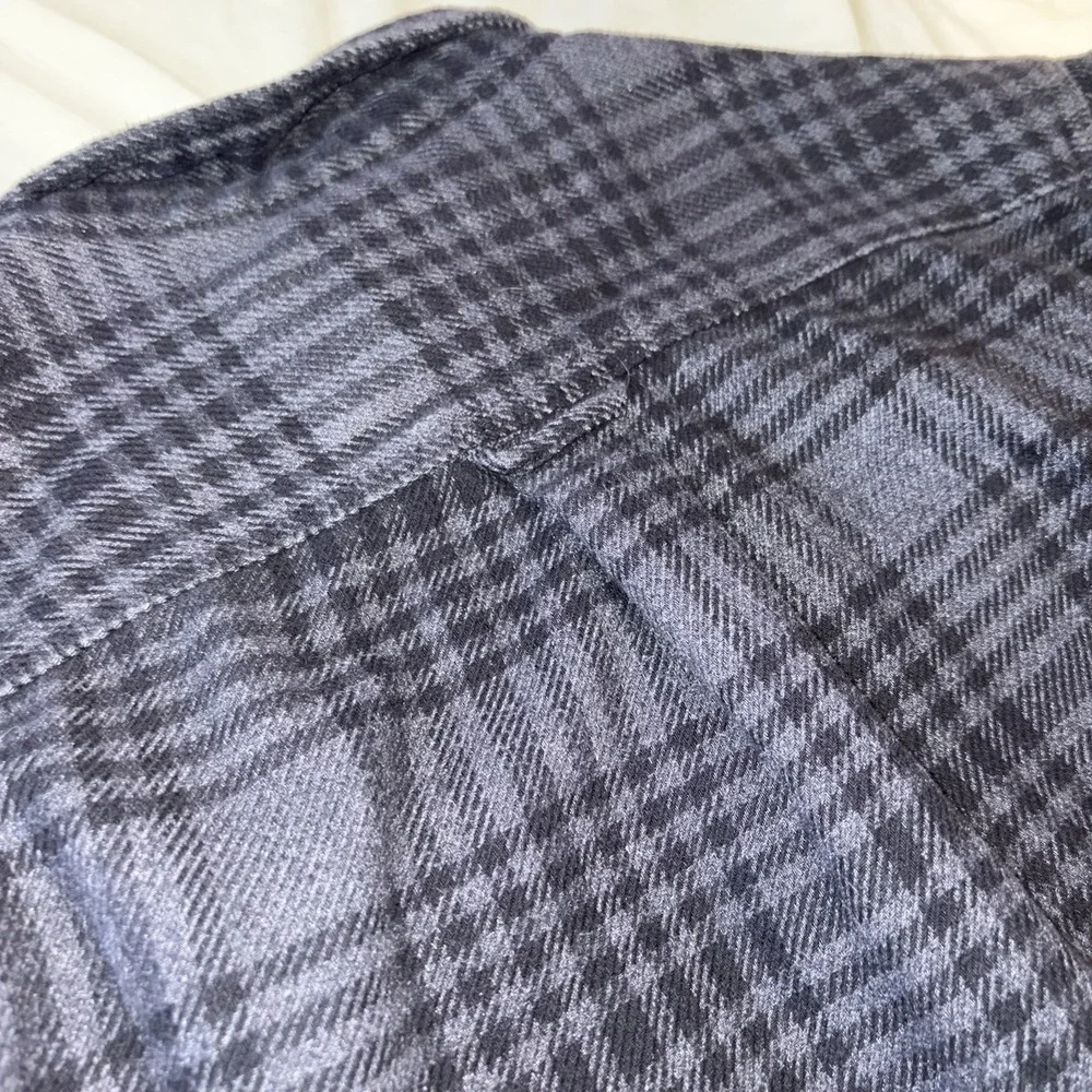 ORVIS Flannel Shirt Mens Medium Gray Plaid Long Sleeve Button Up Outdoor Casual